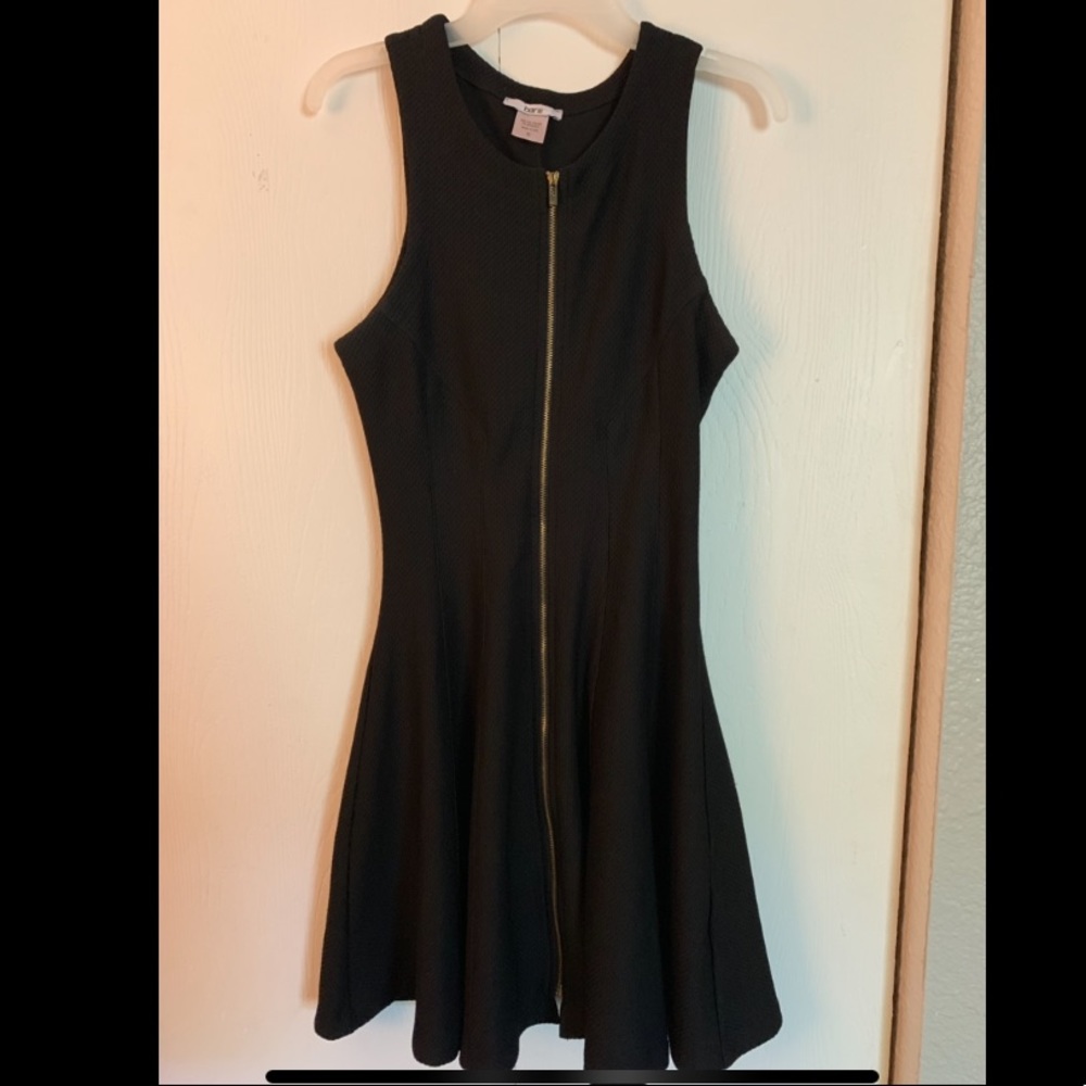 Little black dress gold zipper
